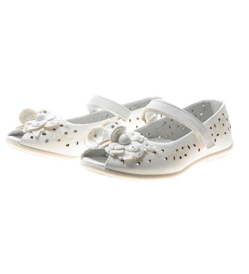 Balerinki dziewczęce sandały WHITE /G7-2 4935 S191/