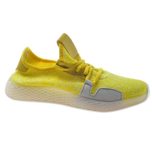 Lekkie sportowe buty damskie Żółte /D1-3 8162 S195/