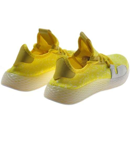 Lekkie sportowe buty damskie Żółte /D1-3 8162 S195/