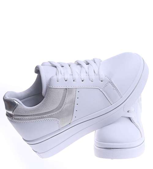 Białe trampki sneakersy na koturnie /A1-3 14888 T405/