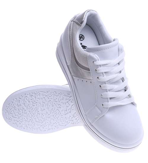 Białe trampki sneakersy na koturnie /A1-3 14888 T405/
