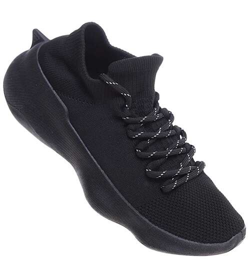 Czarne wkładane buty sportowe /B4-3 15917 T195/