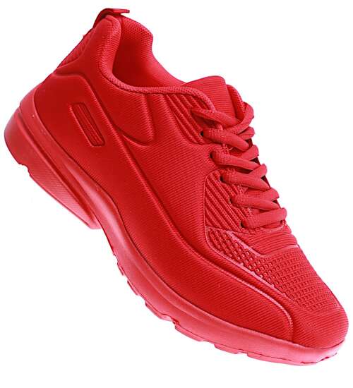 Sznurowane uniwersalne czerwone buty sportowe /G2-3 16091 T482/