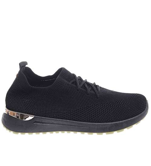 Czarne wsuwane damskie buty sportowe /C1-3 16051 T280/