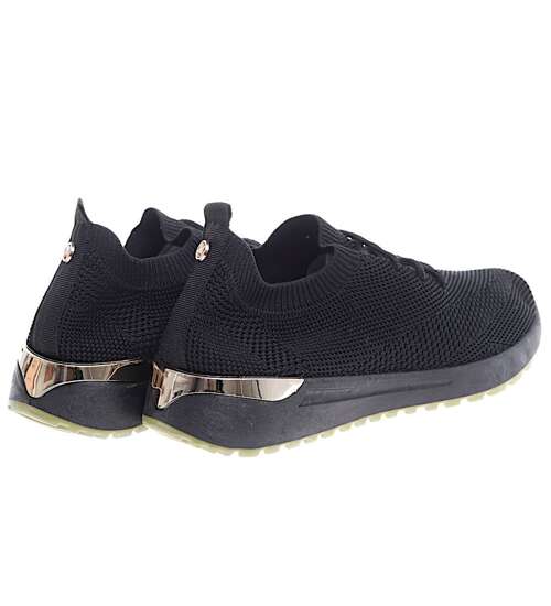 Czarne wsuwane damskie buty sportowe /C1-3 16051 T280/