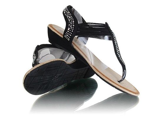 Sandały japonki na niskim obcasie /G6-3 X99 t0903/ Czarne