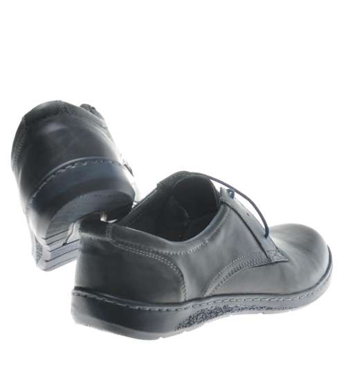 WYPRZEDAŻ- Sznurowane męskie buty ze skóry naturalnej /X3-4 918-648 S600/