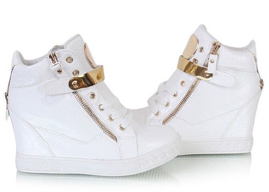 Białe sneakersy croco /D2-2 W269 t/