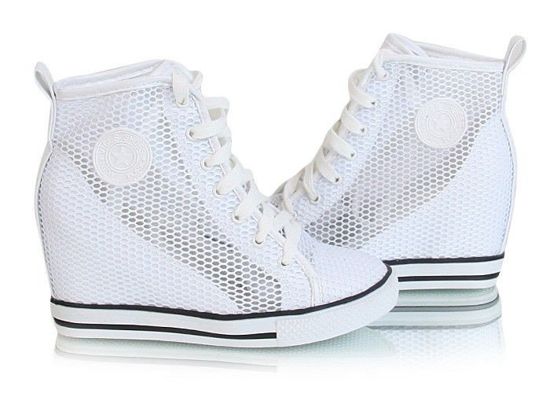 Ażurowe trampki sneakersy /A5-2 Y18 s/ Białe