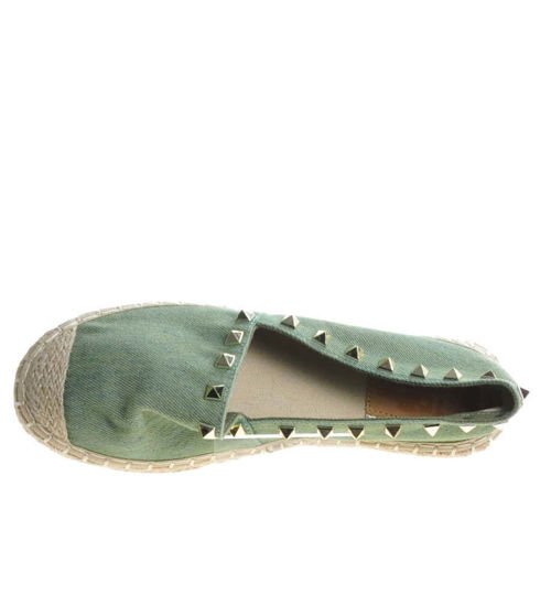 Materiałowe buty espadryle Zielone /xx 4478 S171/