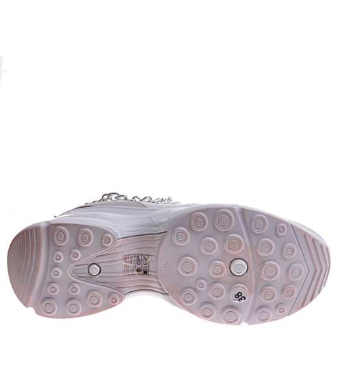 Białe trampki sneakersy na koturnie /C5-2 10894 W483/