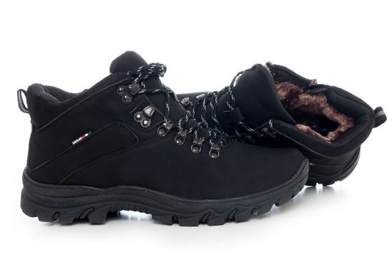 Ocieplane męskie buty trekkingowe /B6-3 AE10 T421/ Czarne