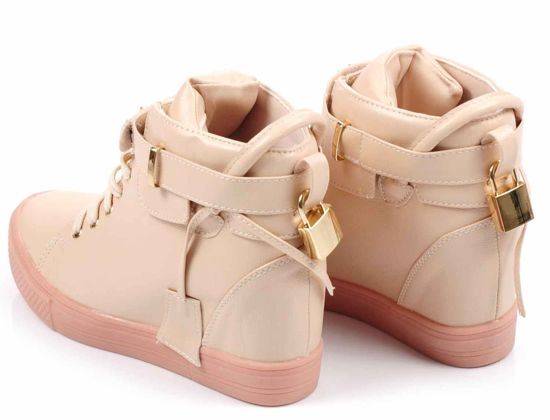 Różowe trampki sneakersy na koturnie /F9-2 Ae713 S3/