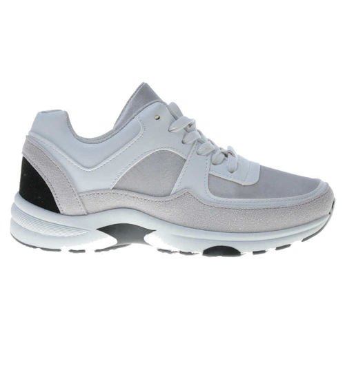 Sportowe buty damskie WHITE-SILVER  /B5-3 6156 S292/