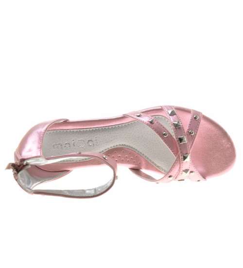 Modne różowe sandały dziewczęce /G11-1 8593 S097/