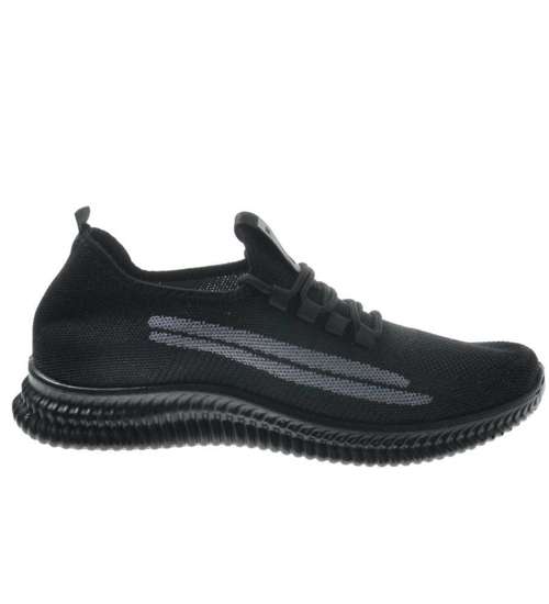 Wsuwane męskie obuwie sportowe Black-Grey /C2-3 8982 S275/