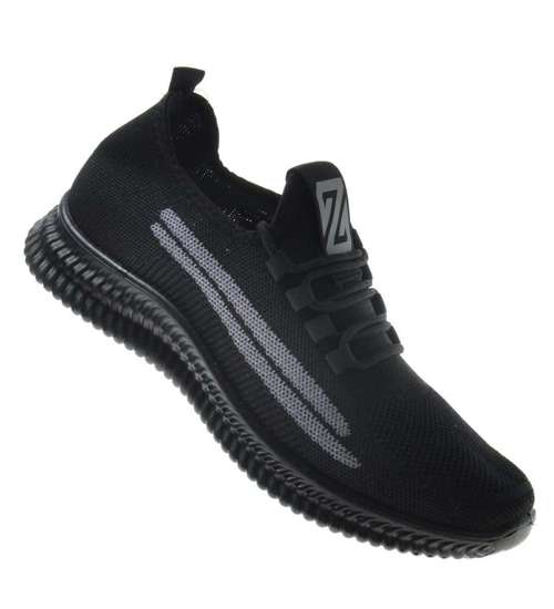 Wsuwane męskie obuwie sportowe Black-Grey /C2-3 8982 S275/