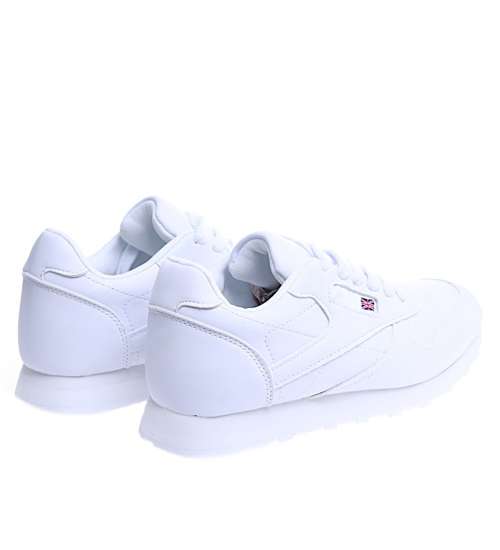Białe damskie sneakersy trampki sznurowane /C3-1 14775 T372/