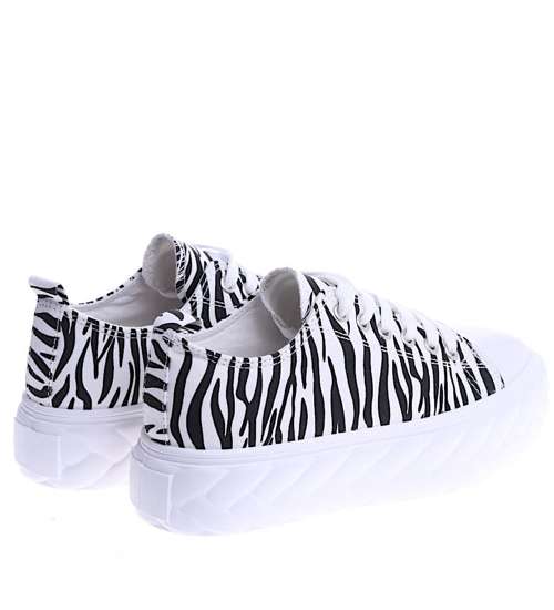 Trampki creepersy na platformie Zebra /G11-3 14839 T236/