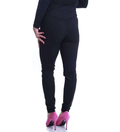 Elastyczne czarne legginsy Brand /H UB643 T692/