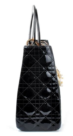 Czarna damska torebka kuferek z perełkami Ht161