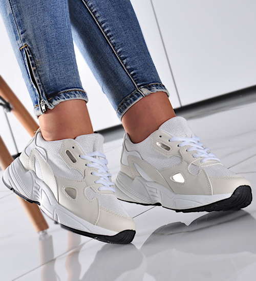 Białe damskie buty sportowe /G2-2 9730 S295/ 