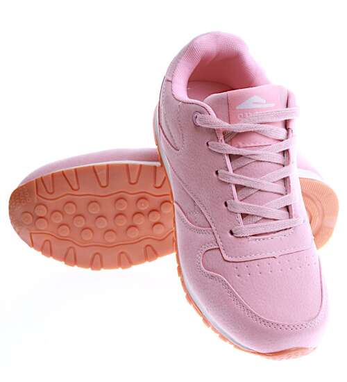Sznurowane różowe buty damskie /A10-2 15096 T349/