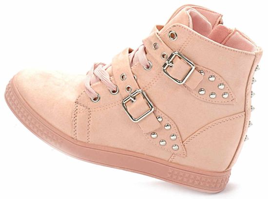 Różowe trampki sneakersy z kokardami /G13-2 Ae833 S218/