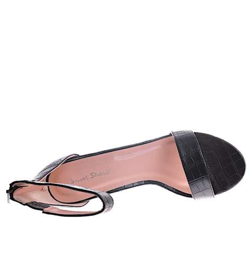 Czarne sandały na szpilce i platformie /D9-2 12092 T390/