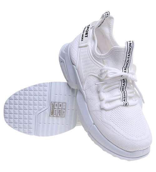 Białe wkładane buty sportowe /B3-2 15973 T287/