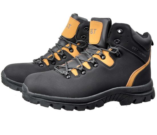 Solidne męskie buty trekkingowe z ociepleniem CZARNE /F7-1 2592 S792/