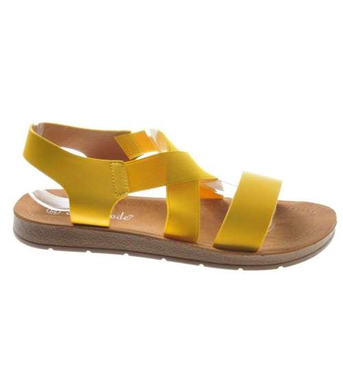 Buty na lato- żółte sandały z gumkami /D2-2 8171 S200/