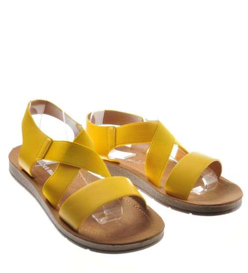 Buty na lato- żółte sandały z gumkami /D2-2 8171 S200/