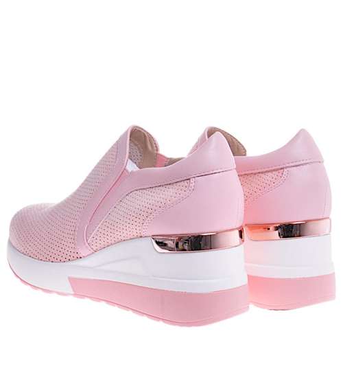 Damskie buty sportowe wkładane Różowe /D3-3 10720 T535/