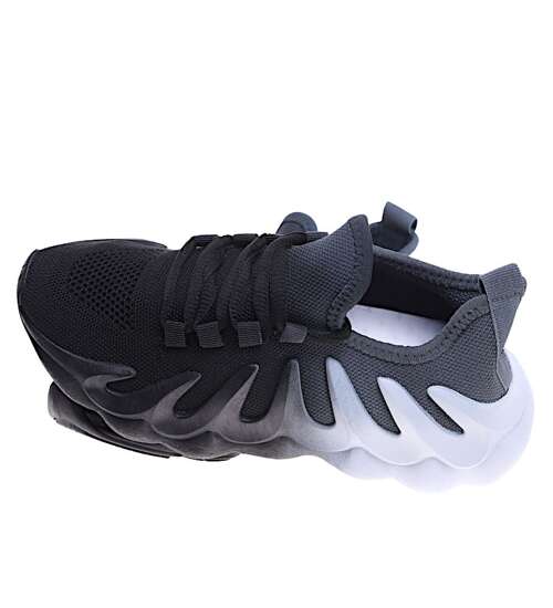 Sznurowane czarne buty sportowe /C6-3 15950 T237/