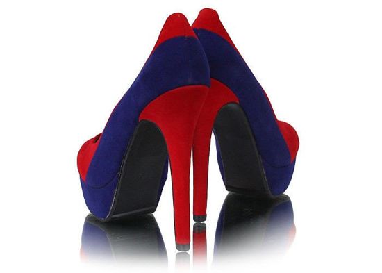 Czółenka na wysokiej szpilce /D3-3 W249 s/ Red/blue