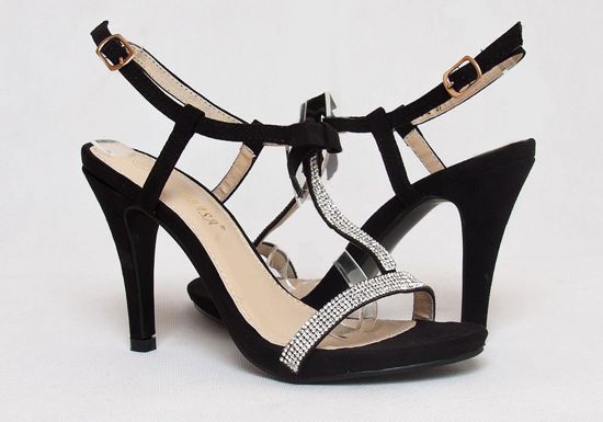 Eleganckie sandały z cekinami /C7-3 Q218 Sx231/ Czarne