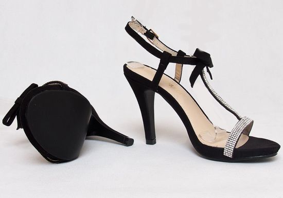 Eleganckie sandały z cekinami /C7-3 Q218 Sx231/ Czarne