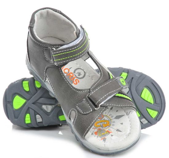 Sandały dla dziecka na rzepy D grey/Lgrey /F4-3 1520 S2/ 
