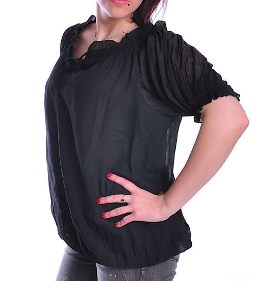 Modna czarna bluzka w stylu Vintage /UB83 K.46 1152 H2 /