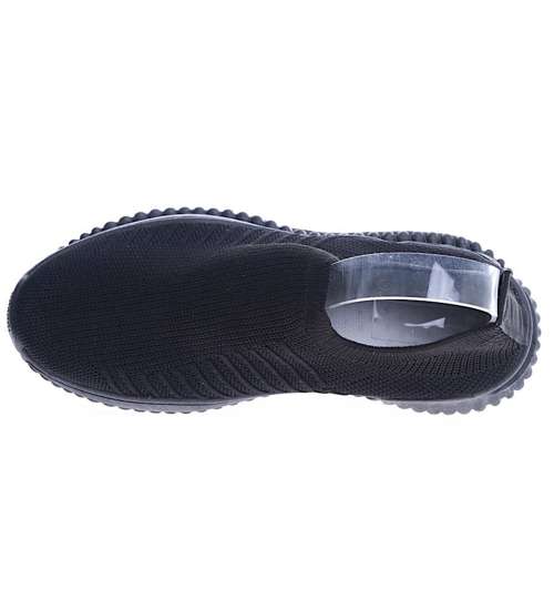 Wsuwane czarne męskie buty sportowe /G7-1 14182 S237/