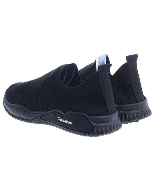 Wsuwane czarne męskie buty sportowe /G7-1 14182 S237/