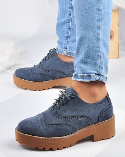 Buty na platformie CREEPERSY- Outlet- Granatowe /D2/3-2 2921 S192/