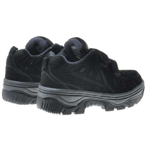 Trekkingowe buty chłopięce z rzepem Czarne /B5-1 9240 S181/