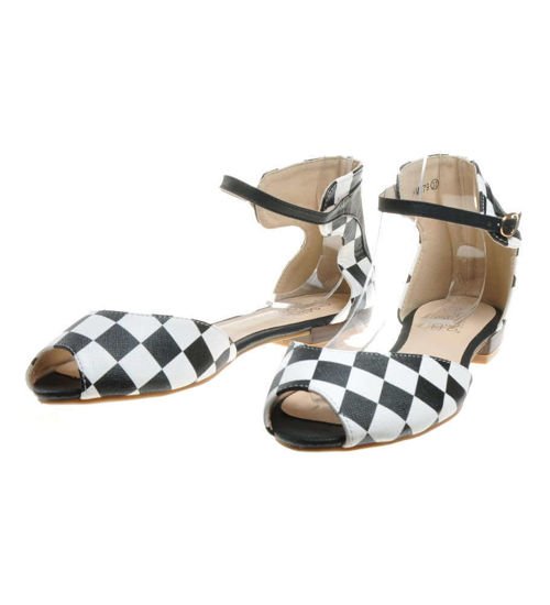 Płaskie sandały w stylu vintage /B3-2 4610 S077/