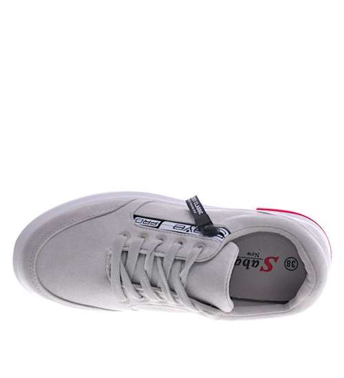 Lekkie sportowe buty damskie szare /E5-3 13011 T396/