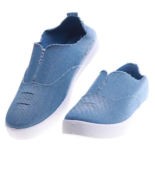 Wsuwane niebieskie tenisowki slip on /F4-3 13465 S079/