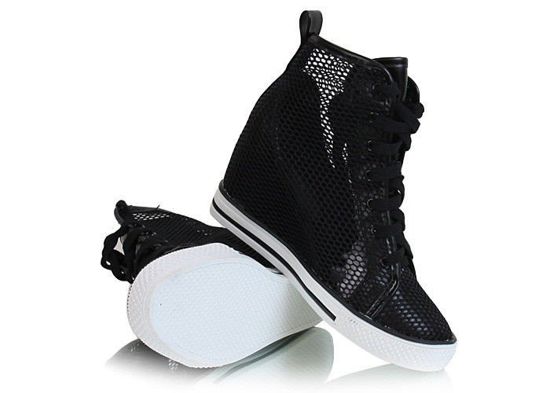 Ażurowe trampki sneakersy /A5-2 Y18 Sx437/ Czarne