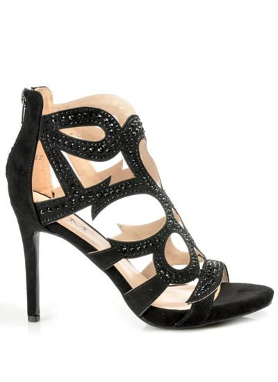 Eleganckie czarne sandały na szpilce /G5-3 3061 S254/