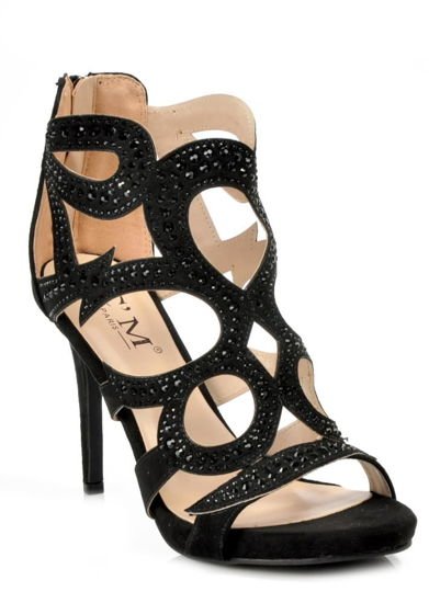 Eleganckie czarne sandały na szpilce /G5-3 3061 S254/